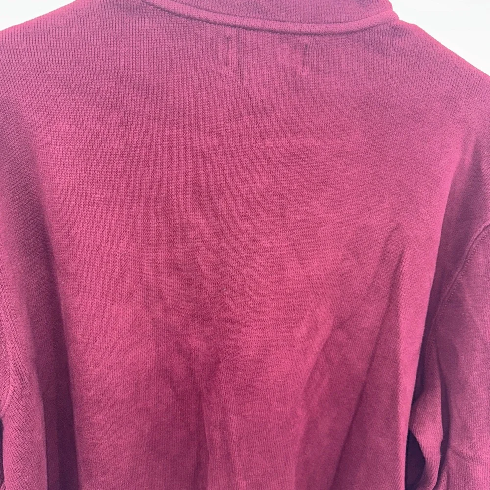Vintage Polo Ralph Lauren 1/4 Zip Pullover Sweater Maroon With Brown Pony Large